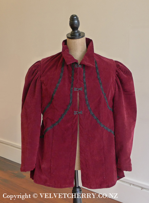Rich Cranberry Velveteen Jacket | Velvet Cherry - fine clothing and ...