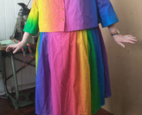 Rainbow celebrant outfit, cotton skirt and top