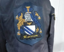 Detailed arm of men's historic leather coat by Velvet Cherry
