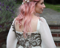 Beautiful rose-haired bride in a Velvet Cherry NZ wedding dress